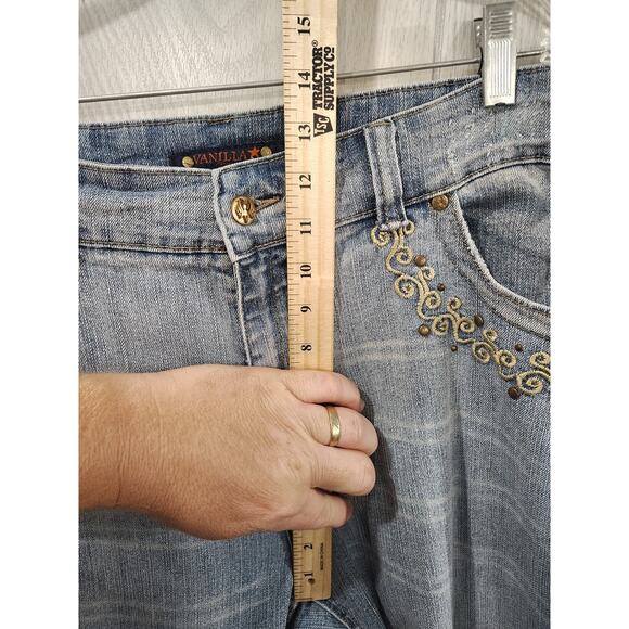 Y2K Women's Vanilla Star Jeans Boho Embroidered Stretchy Plus Size 24 Festival - Picture 6 of 6